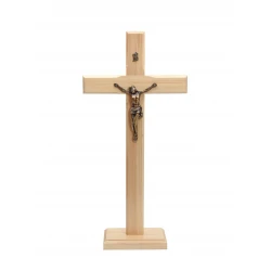 Krzyż drewniany jasny z frezem 45 cm